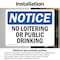 Signmission No Loitering Or Public Drinking OSHA Notice Sign, Vinyl Decal, 5in W x 3.5in L, 2PK OS-2PACK-NS-D-35-L-14698 - alternate 5